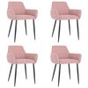 vidaXL Cadeiras de jantar 4 pcs veludo rosa