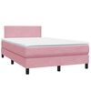 vidaXL Cama box spring c/ colch&atilde;o e LED 120x210 cm veludo Rosa