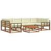 vidaXL Conjunto de Sof&aacute;s para Exterior 7 pcs Natural e Creme