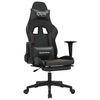 vidaXL Cadeira gaming c/ apoio p&eacute;s couro artificial preto e cinza
