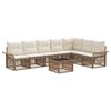 vidaXL Conjunto de Sof&aacute; de Jardim 8 unid. Bege vime PE
