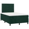 vidaXL Cama boxspring com colch&atilde;o 120x200 cm veludo verde-escuro
