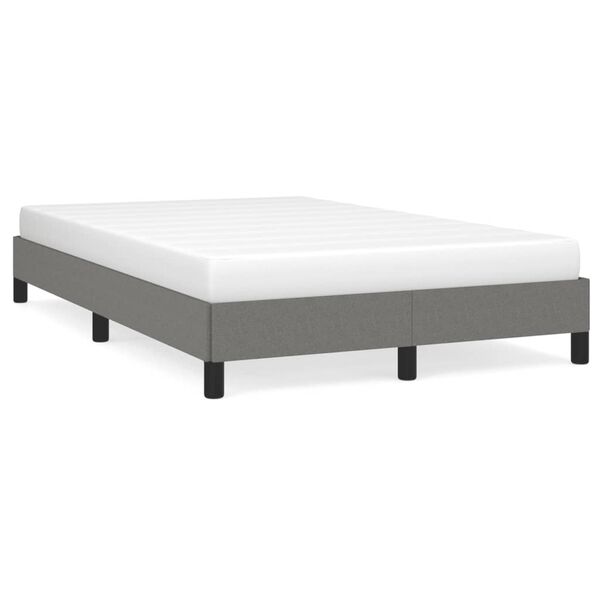 vidaXL Estrutura de cama sem colchão cinza escuro 120x190 cm tecido