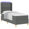 vidaXL Cama Box com colch&atilde;o com led Cinzeto 80 x 200 cm tecido