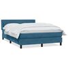 vidaXL Cama com molas/colch&atilde;o 140x220 cm veludo azul-escuro