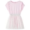 Vestido de crian&ccedil;a com folhos rosa-claro 92
