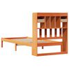 vidaXL Cama com estante sem colch&atilde;o 75x190cm pinho maci&ccedil;o castanho-mel