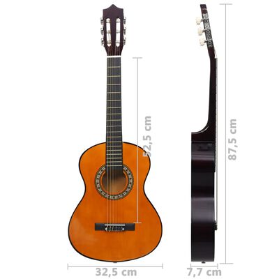 vidaXL Guitarra clássica iniciantes/crianças com saco 1/2 34"