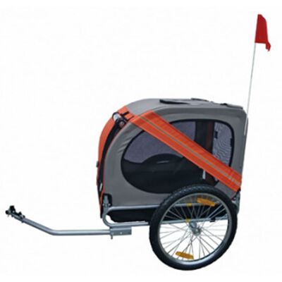 vidaXL Reboque de bicicletas para cães, laranja