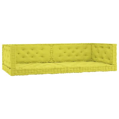 vidaXL Almofadões para sofá de paletes 6 pcs algodão verde maçã