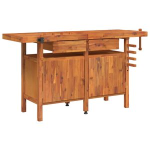 vidaXL Bancada de trabalho + gavetas/tornos 162x62x83 cm ac&aacute;cia maci&ccedil;a