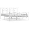 vidaXL Estrutura de cama com cabeceira e p&eacute;s 183x213 cm metal branco