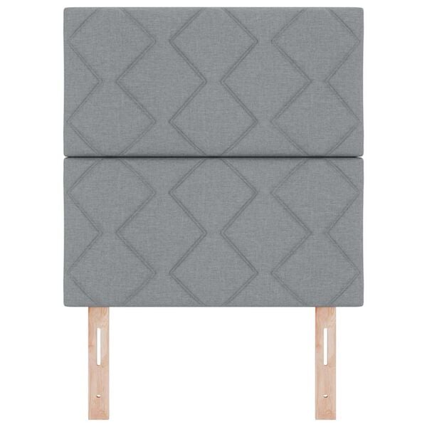 vidaXL Cabeceira com cabeceira Cinzento-claro 80 cm Couro Sint&eacute;tico