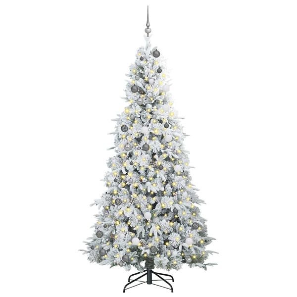 vidaXL &Aacute;rvore de Natal Articulada Artificial Branco 240 cm PE e PVC