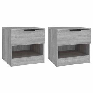 vidaXL Mesa de cabeceira 2 pcs derivados de madeira cinzento sonoma