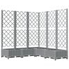 vidaXL Vaso/floreira jardim c/ treli&ccedil;a 120x120x121,5 cm PP cinza-claro