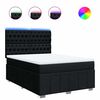 vidaXL Cama com molas/colch&atilde;o 140x190 cm tecido preto