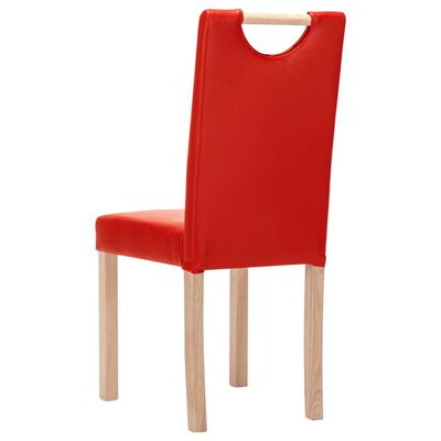 vidaXL Cadeiras de jantar 2 pcs couro artificial vermelho