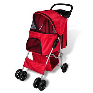 vidaXL Carrinho para c&atilde;es vermelho