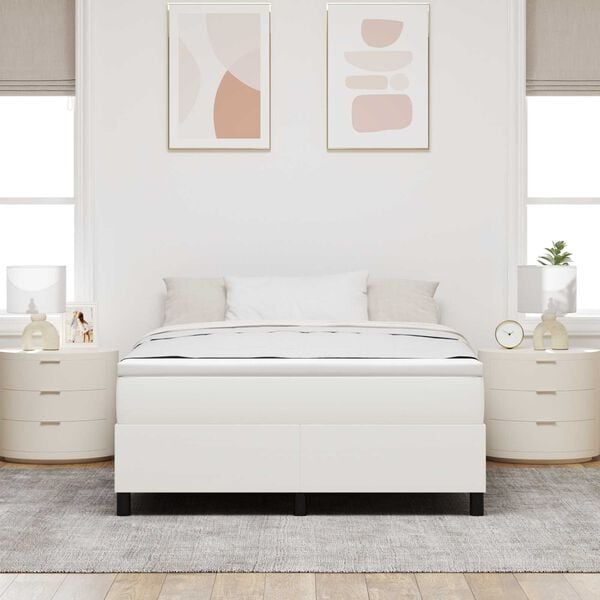 vidaXL Estrado de cama plataforma Creme 140 x 200 cm