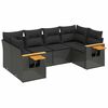 vidaXL 6 pcs conjunto sof&aacute;s de jardim c/ almofad&otilde;es vime PE preto