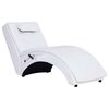 vidaXL Chaise longue de massagem c/ almofada couro artificial branco