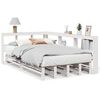 vidaXL Cama com estante sem colchão 120x200 cm pinho maciço branco
