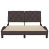 vidaXL Estrutura de cama sem colch&atilde;o 140x200 cm tecido castanho-escuro
