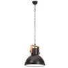 vidaXL Candeeiro suspenso industrial redondo 25 W 40 cm E27 preto