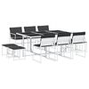 vidaXL 11 pcs conj. de jantar p/ jardim c/ almofad&otilde;es textilene branco