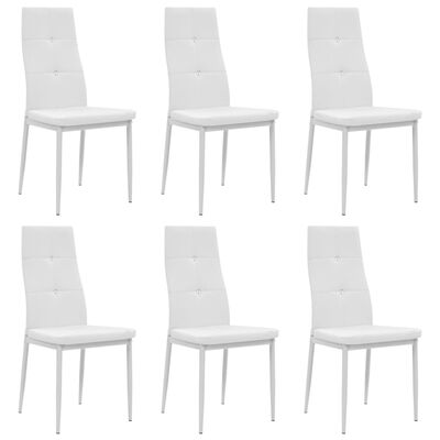 vidaXL Cadeiras de jantar 6 pcs couro artificial branco
