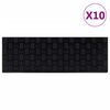 vidaXL Tapetes para degraus de escada 10 pcs 25x75 cm borracha