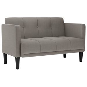 vidaXL Sof&aacute;-luvas 111 cm tecido cinzento-acastanhado