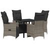 vidaXL Conjunto de Jantar para Jardim 5 unid. Cinzeto vime PE