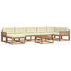 vidaXL Conjunto de Sof&aacute;s para Exterior 8 pcs Natural e Creme