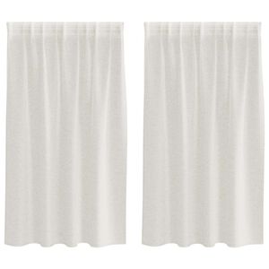 vidaXL Cortina de Voile 2 pcs Creme 140 x 140 cm Poli&eacute;ster