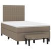 vidaXL Cama boxspring c/ colch&atilde;o 120x190cm tecido castanho-acinzentado