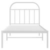 vidaXL Estrutura de cama com cabeceira 90x200 cm metal branco