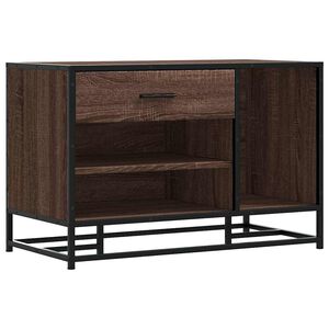 vidaXL Banco cal&ccedil;ado carvalho castanho 80x40x53,5 cm madeira e metal