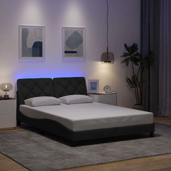 vidaXL Estrutura de cama com LED sem colch&atilde;o 120x200 cm tecido