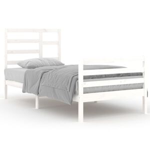 vidaXL Estrutura de cama 90x200 cm madeira maci&ccedil;a branco