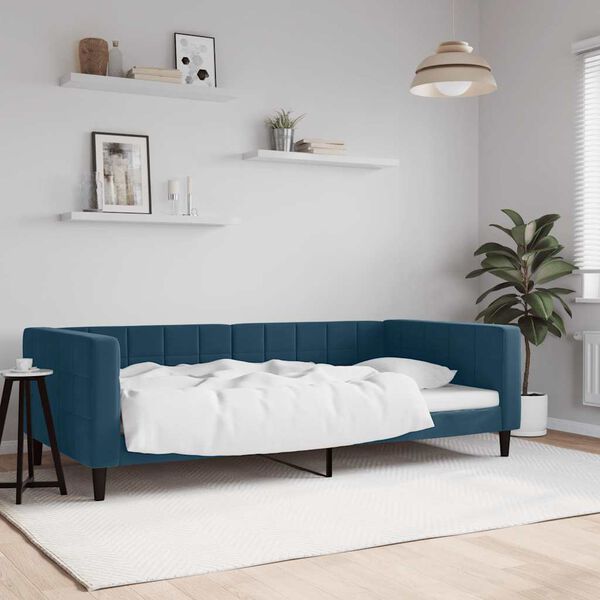 vidaXL Sof&aacute;-cama 100x200 cm veludo azul