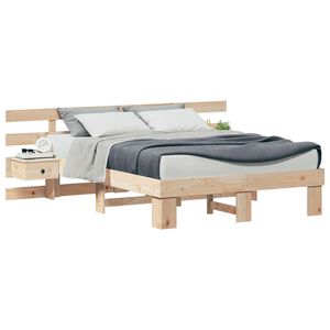 vidaXL Estrutura da Cama com cabeceira Castanho 135 x 190 cm