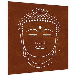 vidaXL Decora&ccedil;&atilde;o p/ muro jardim 105x55cm a&ccedil;o corten design cabe&ccedil;a buda