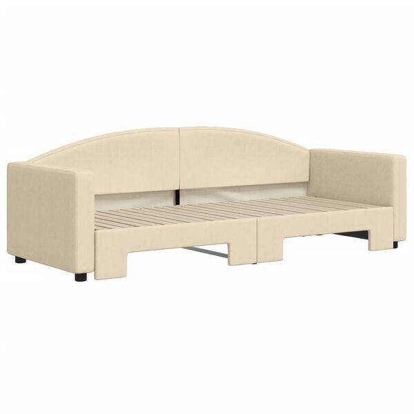 vidaXL Sof&aacute;-cama com gavet&atilde;o 80x200 cm tecido cor creme