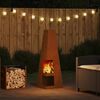 vidaXL Fire Pit Castanho 35 x 35 x 100 cm A&ccedil;o Corten