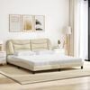 vidaXL Cama com colch&atilde;o Hvar 180x200 cm tecido cor creme