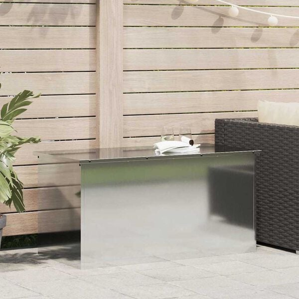 vidaXL Caixa de Armazenamento Externa Prateado 100 x 50,5 x 50 cm A&ccedil;o