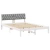 vidaXL Estrutura da cama Branco e cinza claro 160 x 200 cm