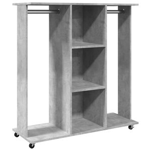 vidaXL Roupeiro c/ rodas 102x38x110 cm deriv. madeira cinzento cimento